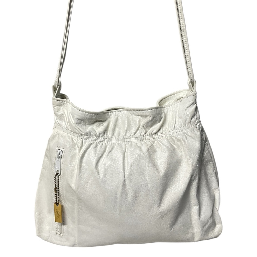 Letisse Purse Leather Vintage White 60s England Go-Go Bag Double Strap.superior